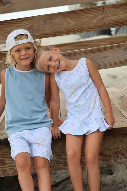 Kids Handcrafted Crew Shorts in Atlantic Shoreline