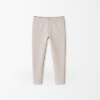 Kids Core Cotton Leggings in Stone