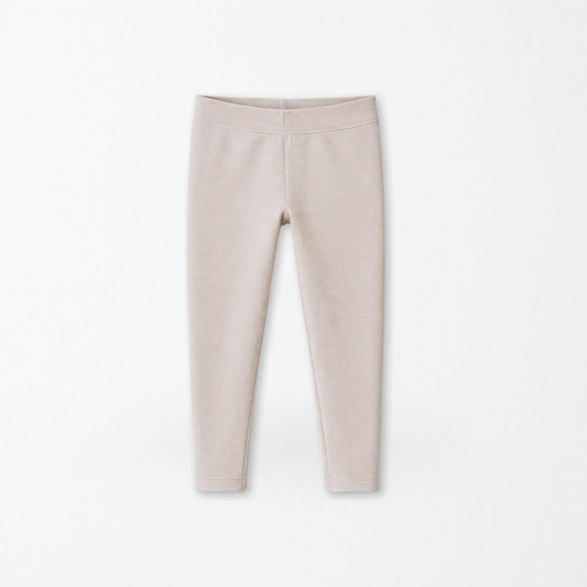 Kids Core Cotton Leggings in Stone