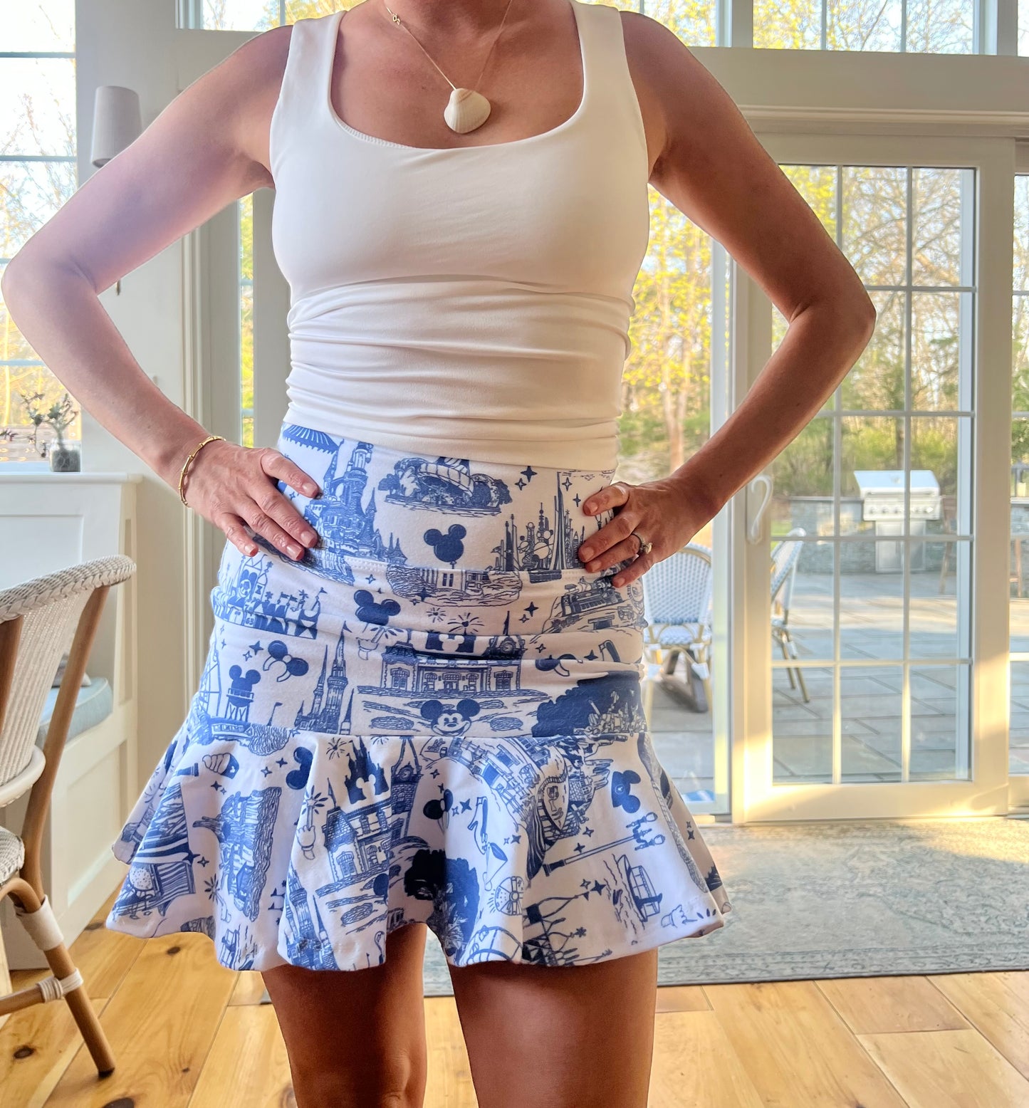 Adult Handcrafted Park Toile Tennis Skirt