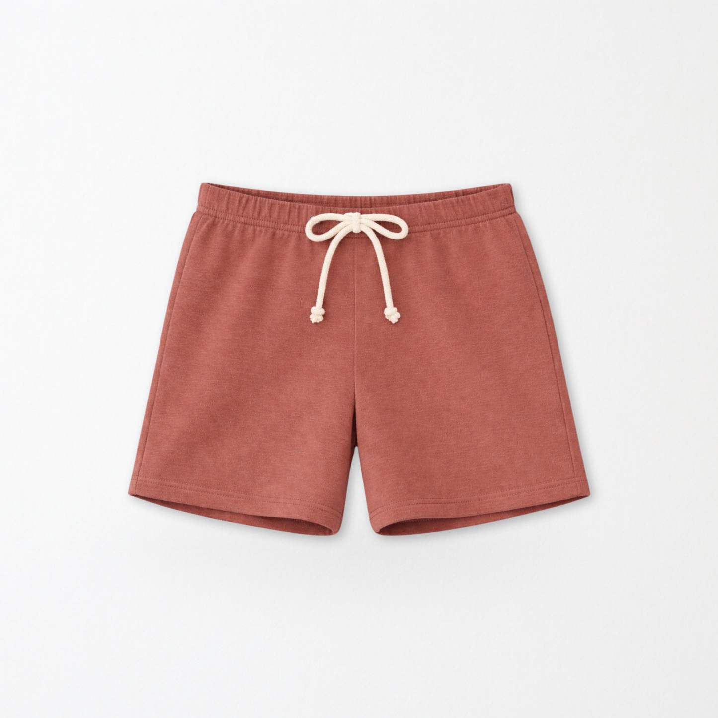 Kids Core Cotton Crew Shorts in Brick
