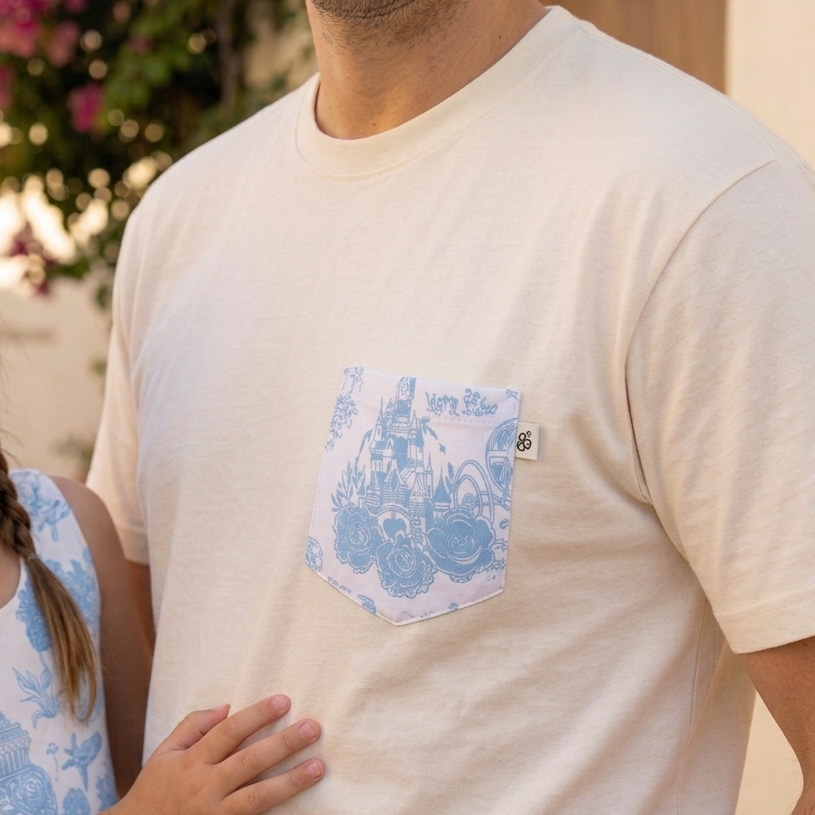 Adult Handcrafted Princess Toile Pocket Tee