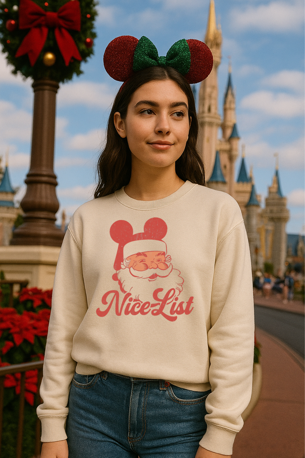 Nice List Santa Mouse Christmas Family Sweatshirt