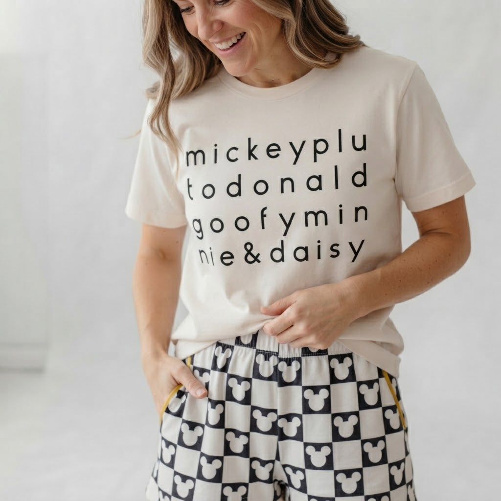 Monochrome Mouse Checks | Women’s Clubhouse Cotton™ Breezy Shorts