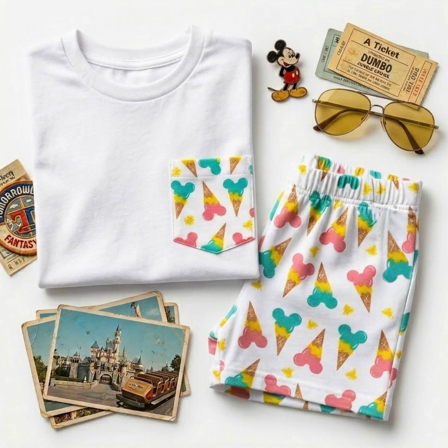 Kids Mouse Ice Cream Pocket Tee Family Graphic Tee