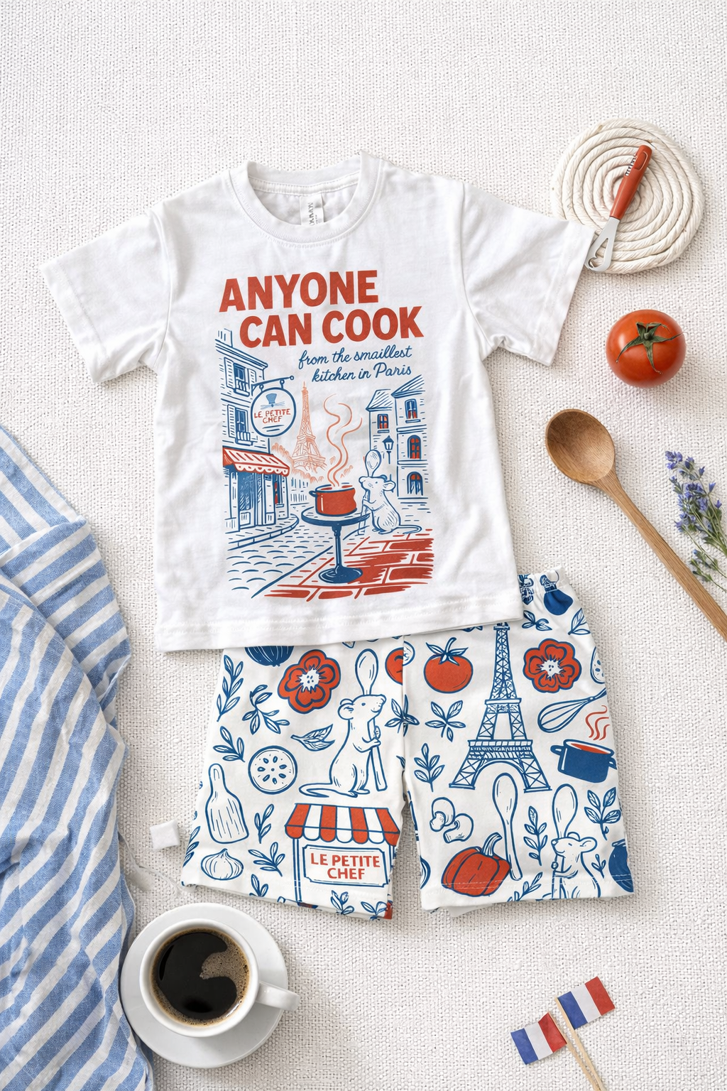 Kids Anyone Can Cook Graphic Tee & Optional Bottoms