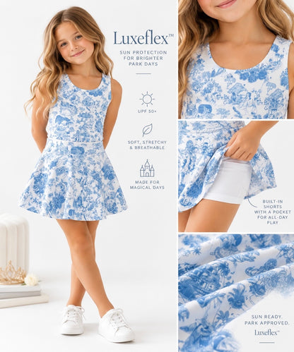 Princess Toile | Girls Luxeflex™ Performance Skirt