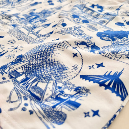 Kids Handcrafted Park Toile Flutter Tank & Optional Bottoms