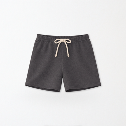 Kids Core Cotton Crew Shorts in Ash