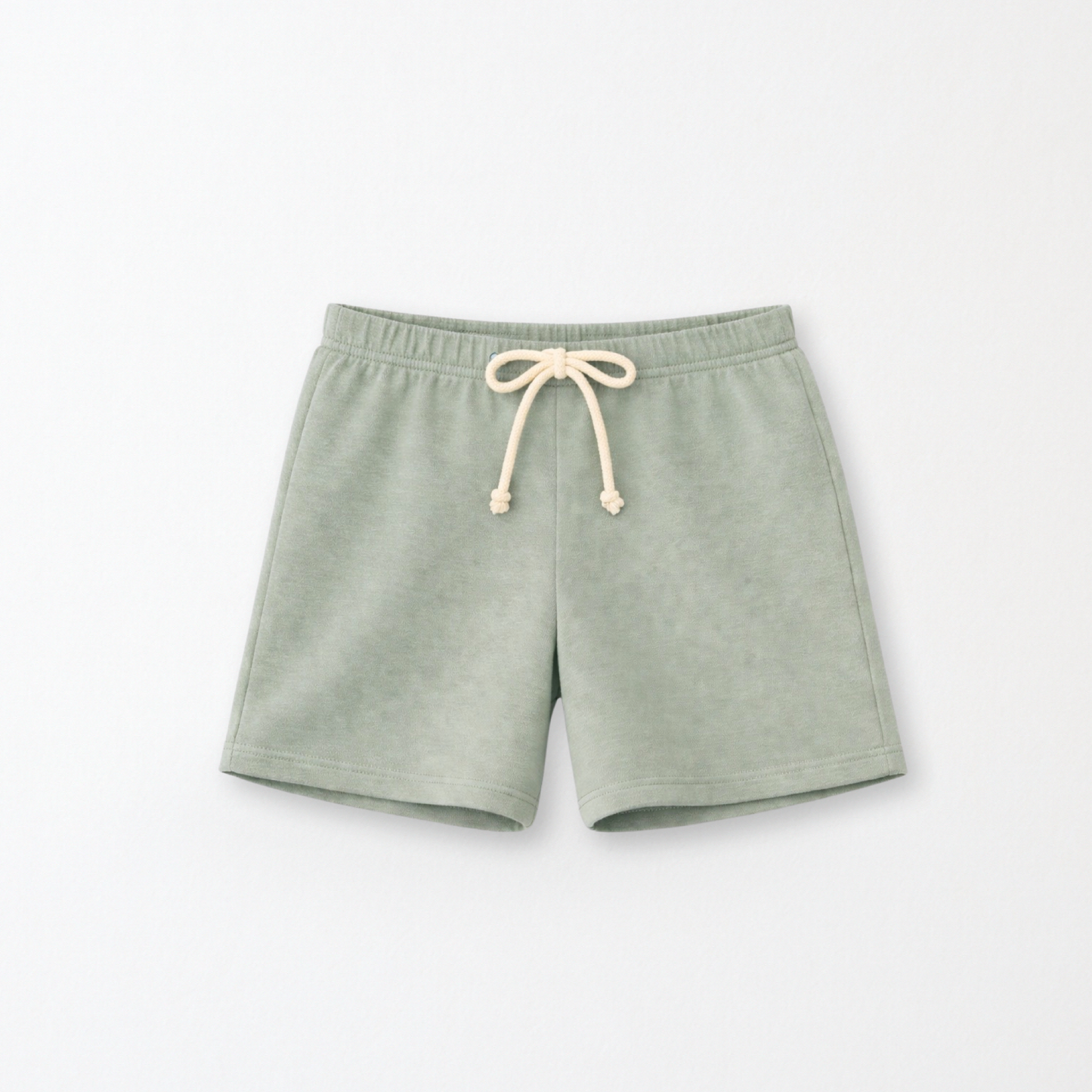 Kids Core Cotton Crew Shorts in Sage