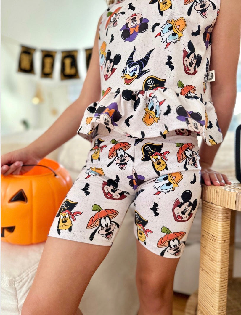 Kids Handcrafted Fab 5 Halloween Ruffle Tank & Optional Bottoms