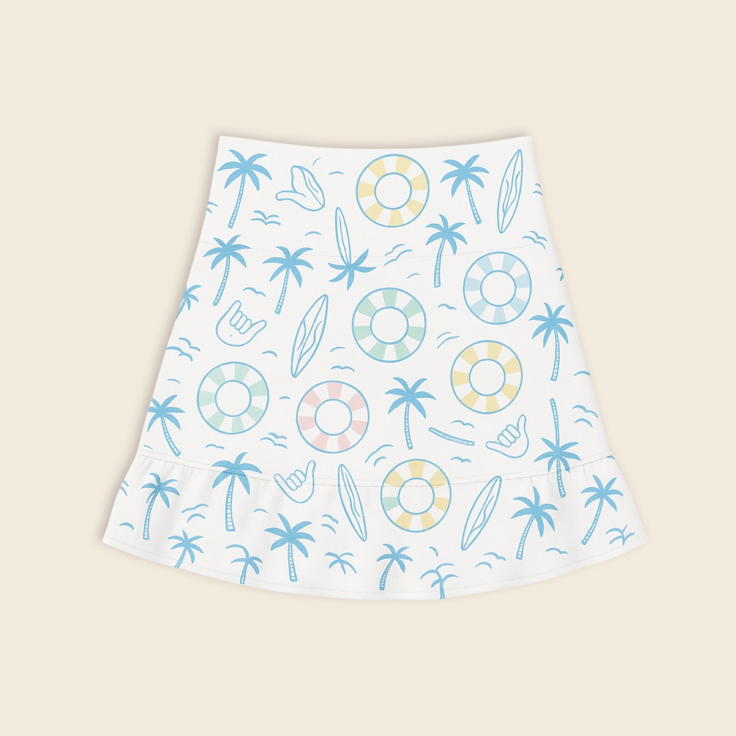 Kids Handcrafted Tennis Skirt in Atlantic Coastline