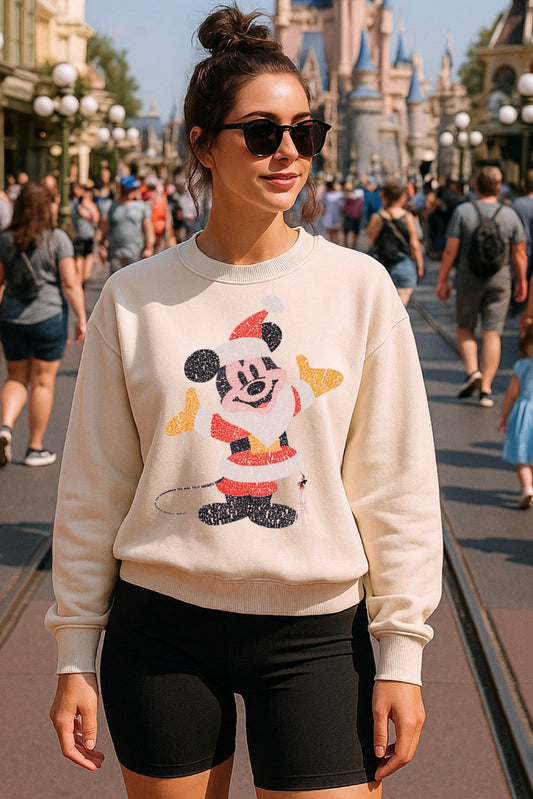 Retro Word Art Santa Mouse Christmas Family Sweatshirt