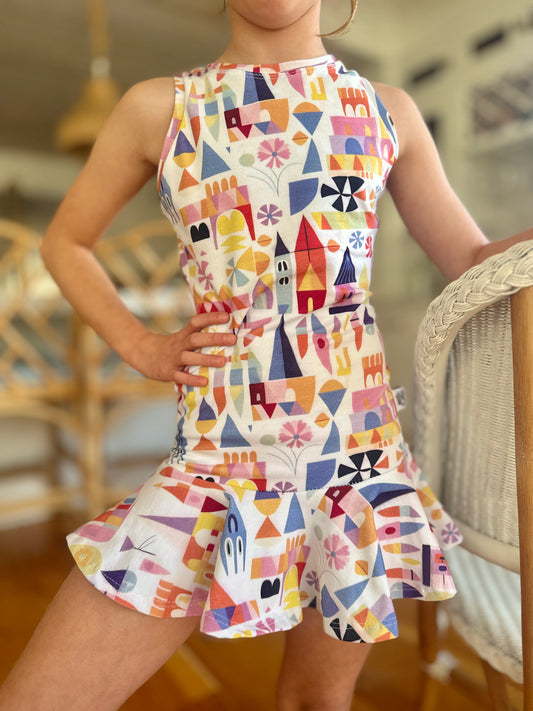 Kids Handcrafted Small World Tennis Dress