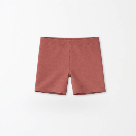 Kids Core Cotton Bike Shorts in Brick