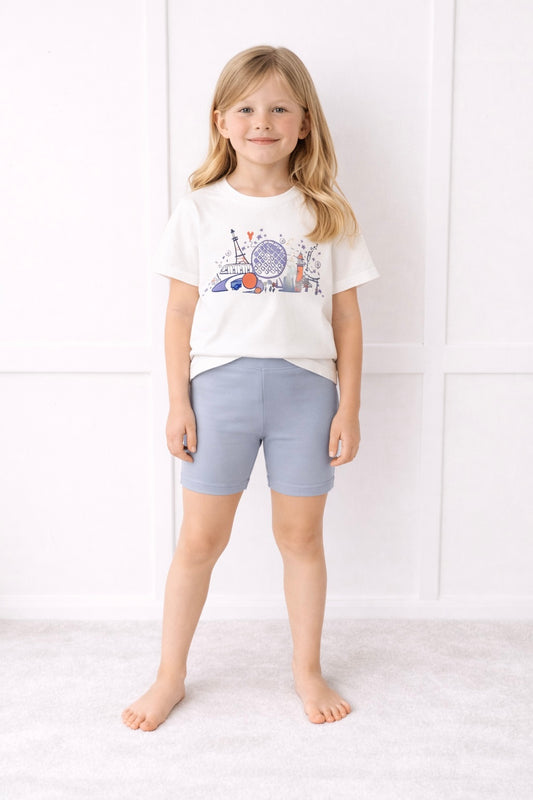 Kids Core Cotton Bike Shorts in Drift