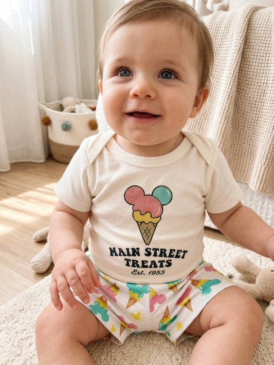Kids Retro Main Street Sweets Graphic Tee & Optional Bottoms