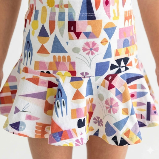 Kids Handcrafted Small World Tennis Skirt