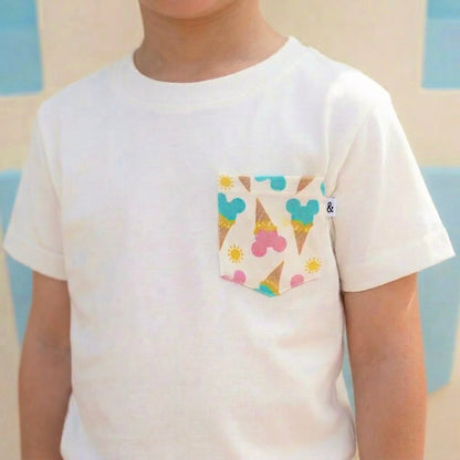 Kids Mouse Ice Cream Pocket Tee Family Graphic Tee