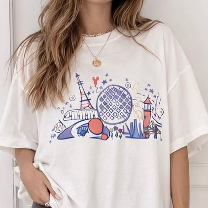 Old School World Showcase Family Graphic Tee