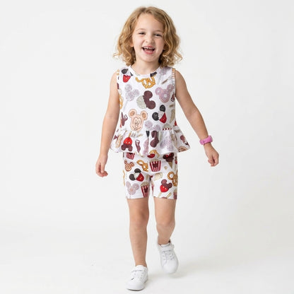 Kids Handcrafted Magical Snacks Peplum Tank & Optional Bottoms
