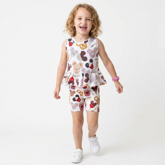 Kids Handcrafted Magical Snacks Peplum Tank & Optional Bottoms