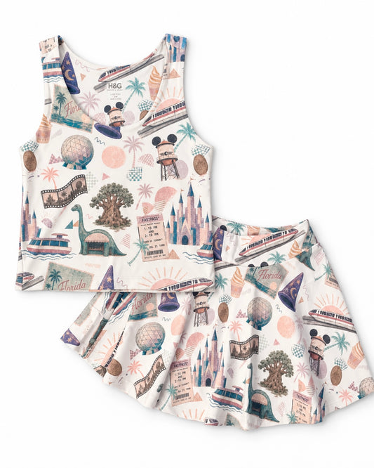 Park Hopper | Girls Luxeflex™ Performance Tank + Optional Matching Skirt