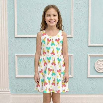 Kids Handcrafted Mouse Ice Cream Twirl Dress