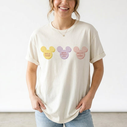 Conversation Mouse Heart Valentine Heritage Wash Tee