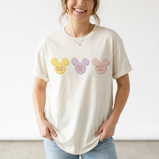 Conversation Mouse Heart Valentines Adult Graphic Tee
