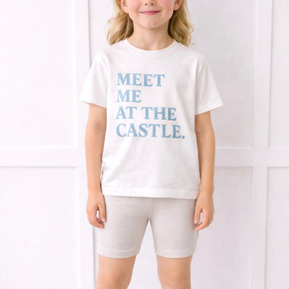 Kids Core Cotton Bike Shorts in Stone