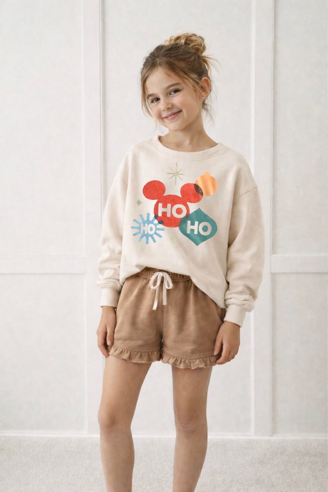 Retro Mouse Ornament Christmas Kids Sweatshirt