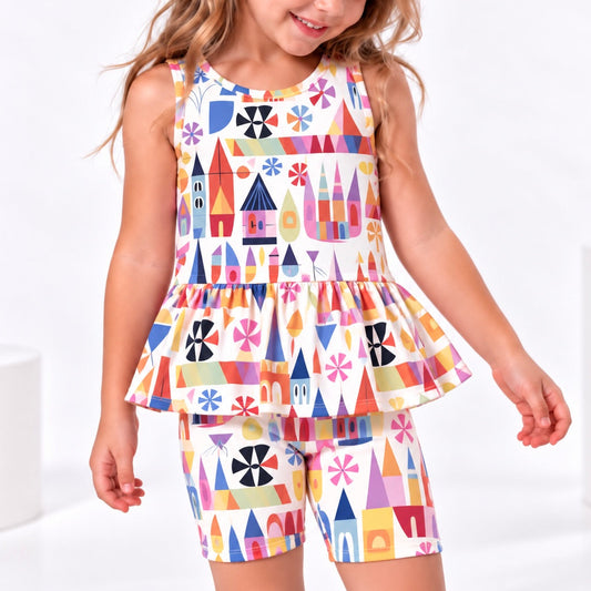 Small World | Girls Clubhouse Cotton™ Belle Tank + Optional Bottoms