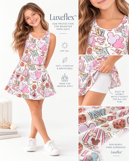 Pink Park Treats | Girls Luxeflex™ Performance Tank + Matching Skirt
