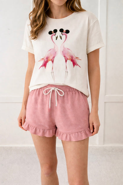 Kids Core Cotton Ruffle Shorts in Petal