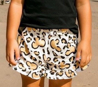 Kids Handcrafted Cheetah Safari Ruffle Shorts