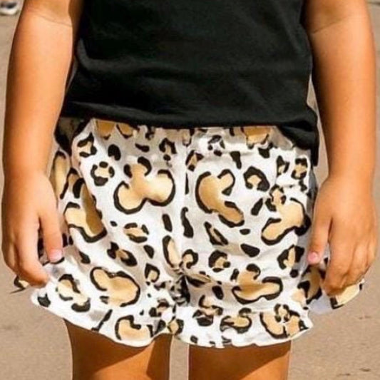 Kids Handcrafted Cheetah Safari Ruffle Shorts