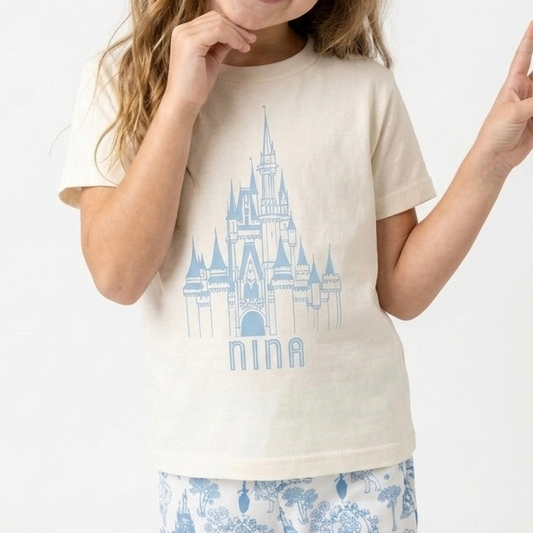 Kids Princess Toile Customizable Graphic Tee & Optional Bottoms