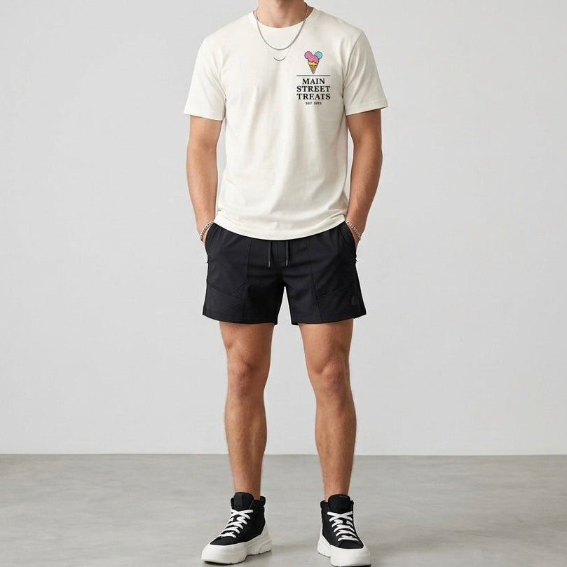Adult Retro Main Street Treats Badge Graphic Tee