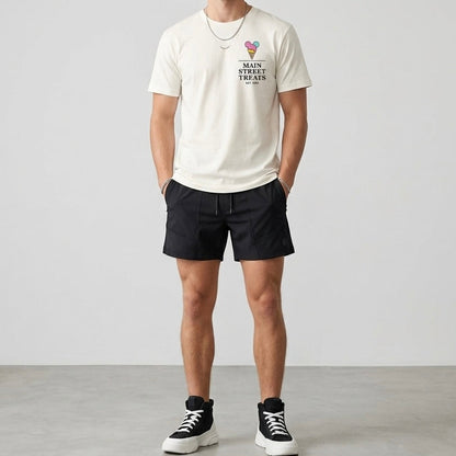 Adult Retro Main Street Treats Badge Graphic Tee