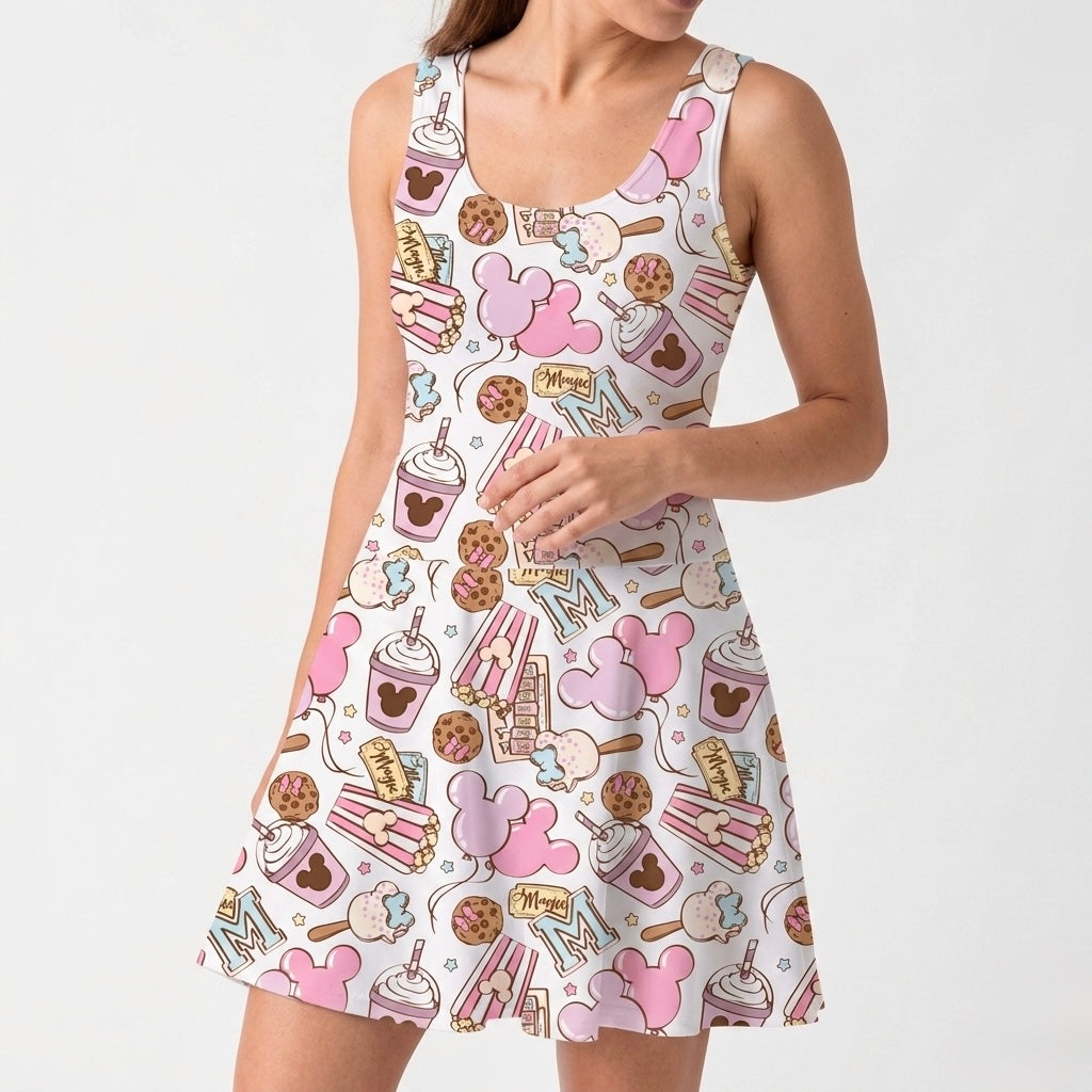 Women’s Pink Park Snacks Performance Twirl Dress