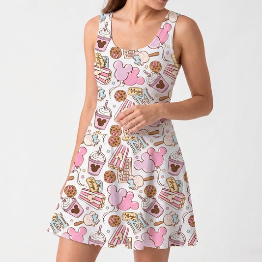 Women’s Pink Park Snacks Performance Twirl Dress