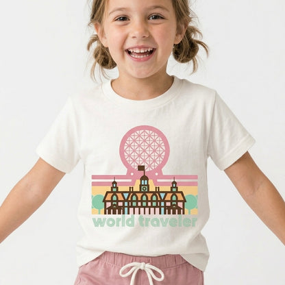 Retro World Traveler| Kids Heritage Blend Tee