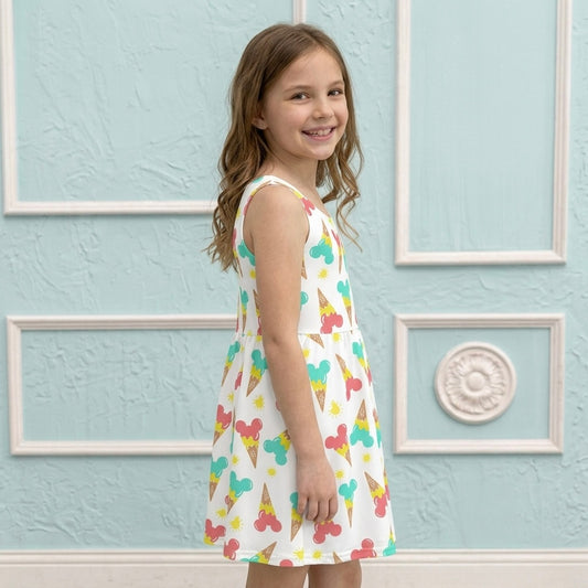 Kids Handcrafted Mouse Ice Cream Twirl Dress