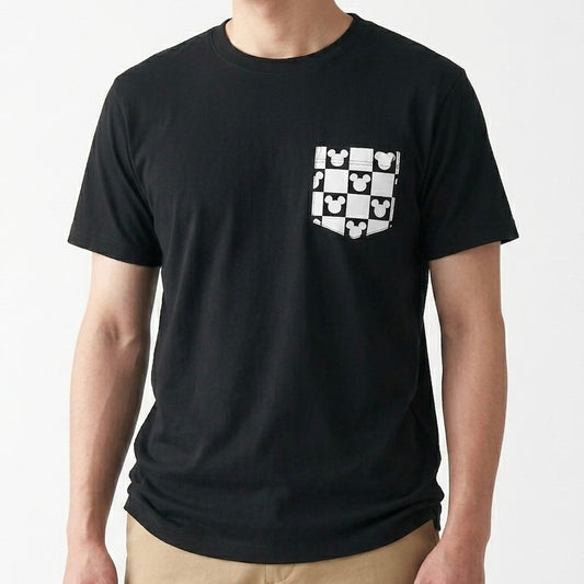Adult Mouse Checkered Pocket Tee Family Graphic Tee | Black