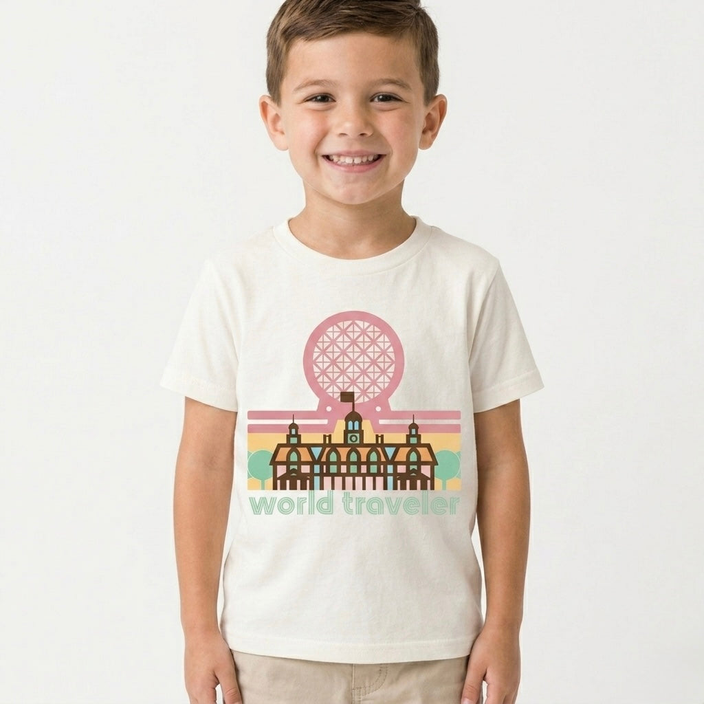 Retro World Traveler| Kids Heritage Blend Tee