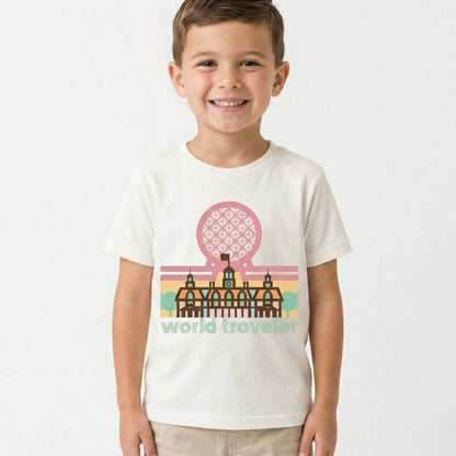 Retro World Traveler| Kids Heritage Blend Tee