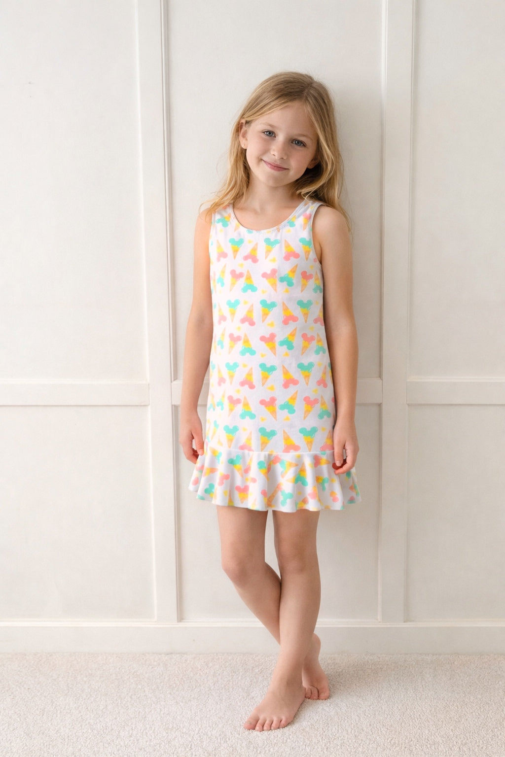 Kids Handcrafted Mouse Ice Cream Tennis Dress