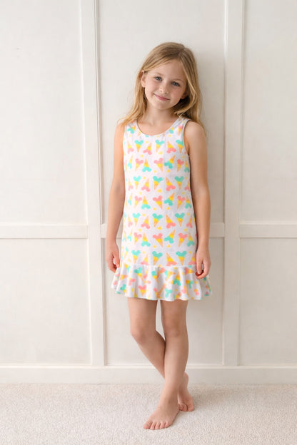 Kids Handcrafted Mouse Ice Cream Tennis Dress