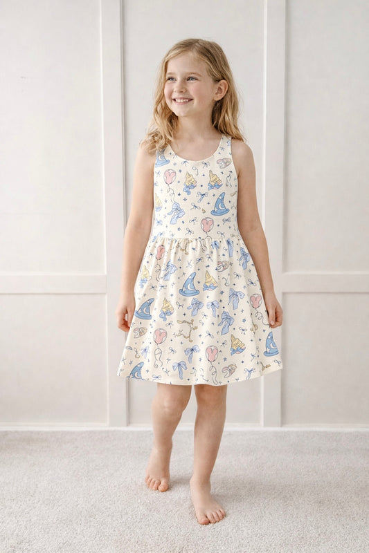 Kids Handcrafted Castle Day Dreams Twirl Dress